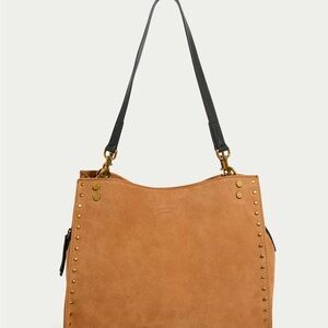 NWT American Leather Co. Lenox Studded Triple Entry Suede Satchel